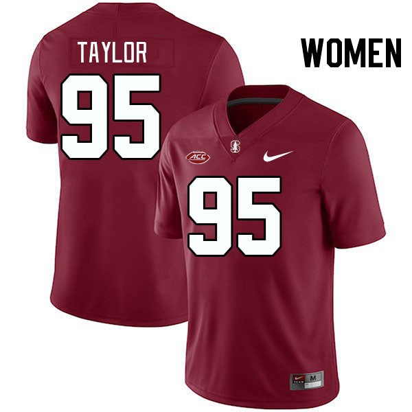 Women #95 Aristotle Taylor Stanford Cardinal 2024 ACC Conference College Football Jerseys Stitched-C